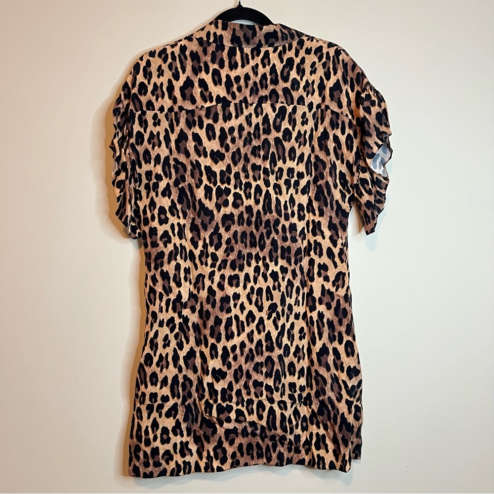 Alice + Olivia Jude Tunic Leopard Print Shirt Dress - Size Small EUC - Picture 8 of 8
